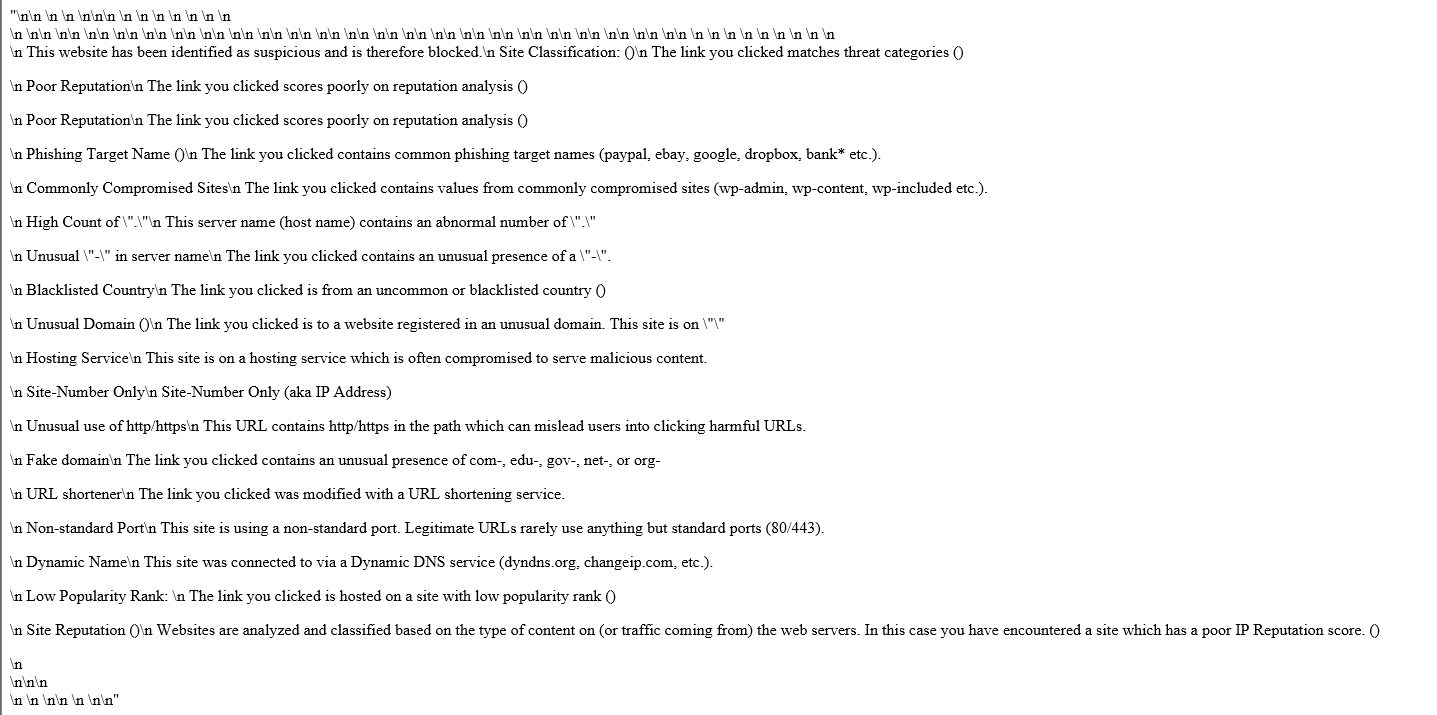 Quttera threat-category reasoning for the doubleclick.net URL: Poor Reputation, Phishing Target Name, Commonly Compromised Sites, High Count of dots, Unusual hyphen in server name, Blacklisted Country, Unusual Domain, Hosting Service, Site-Number Only, Unusual http/https usage, Fake domain, URL shortener, Non-standard Port, Dynamic Name, Low Popularity Rank, Site Reputation.
